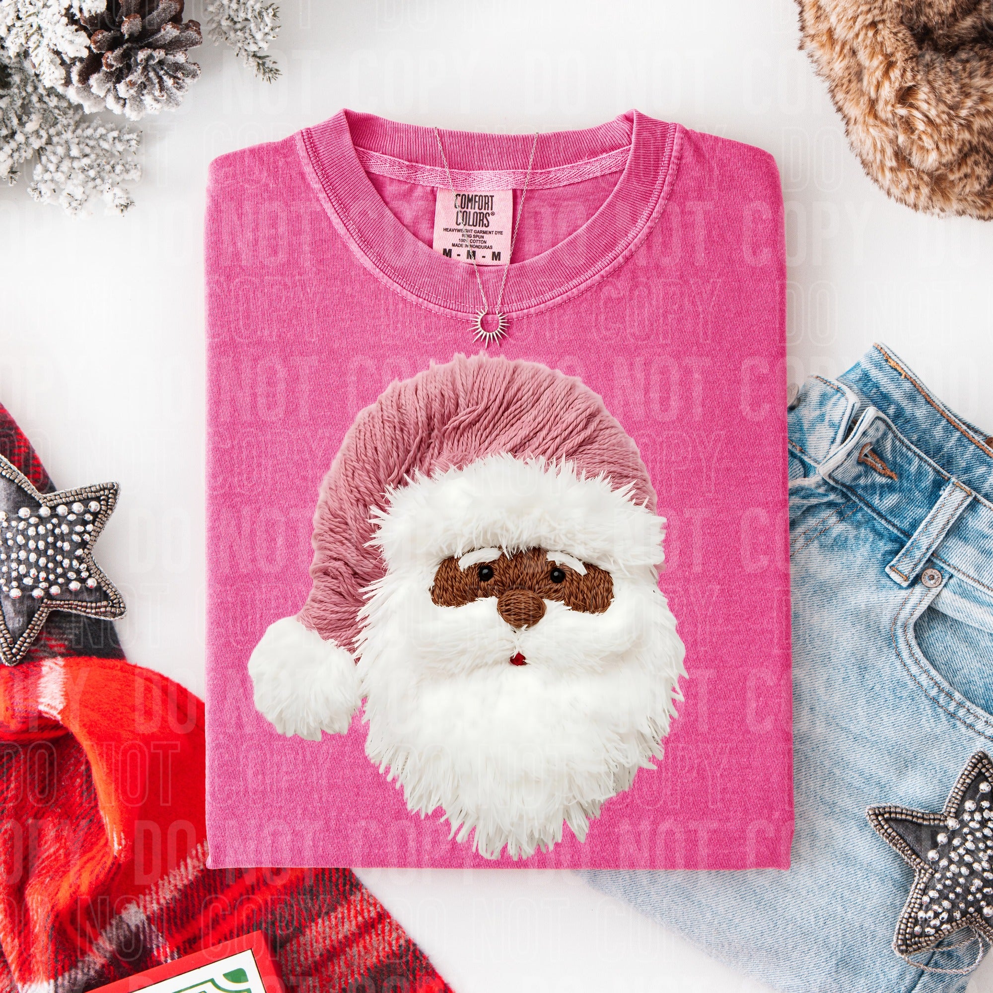 Brown Santa Pink Hat