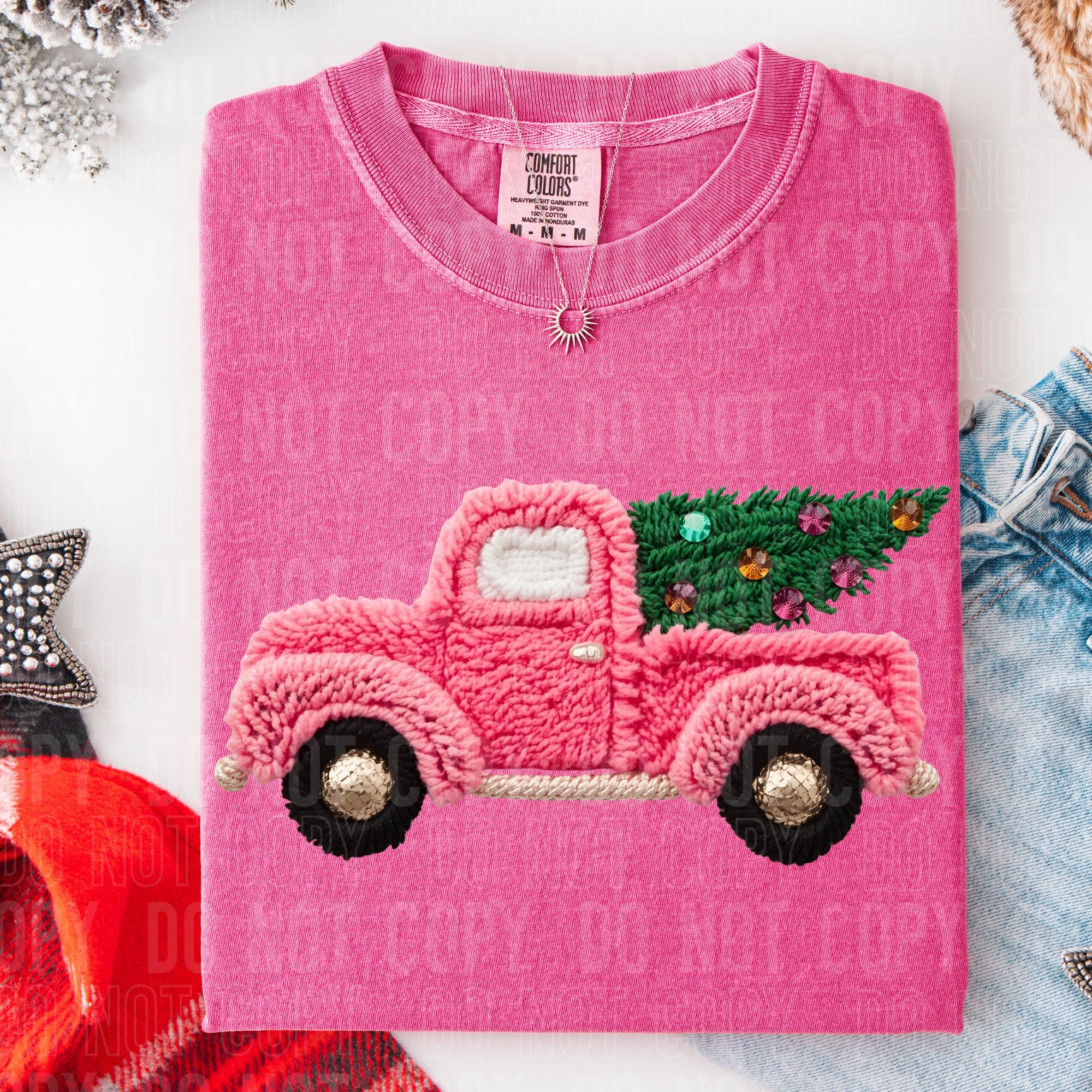 Pink Truck with Tree