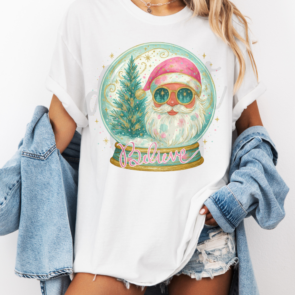 Santa Snow Globe Believe